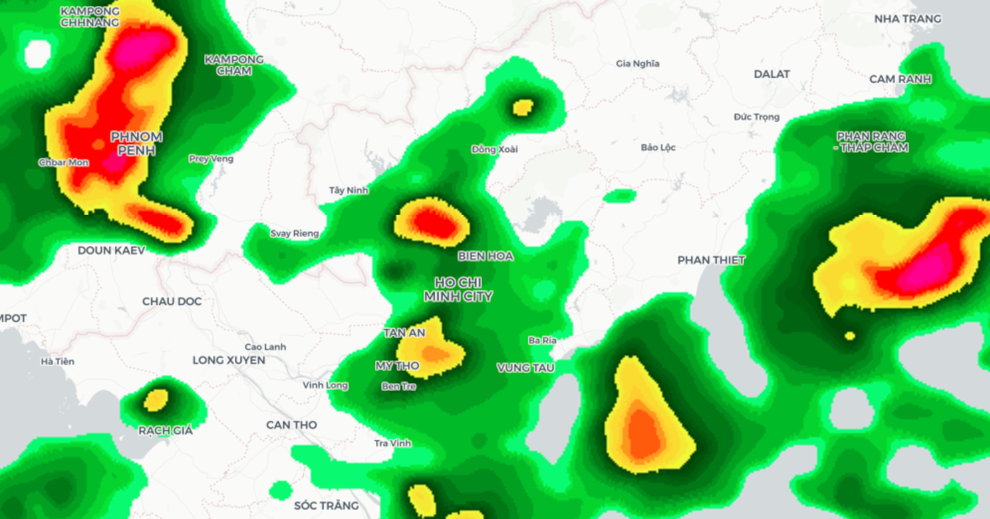 Light up your app with the beautiful rain maps with 10 minute step API