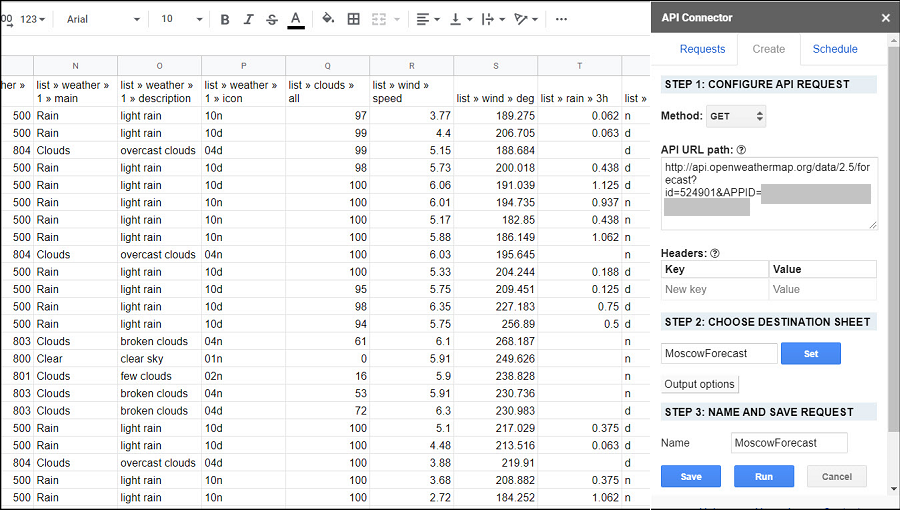 Import OpenWeatherMap Data to Google Sheets - Blog - OpenWeatherMap