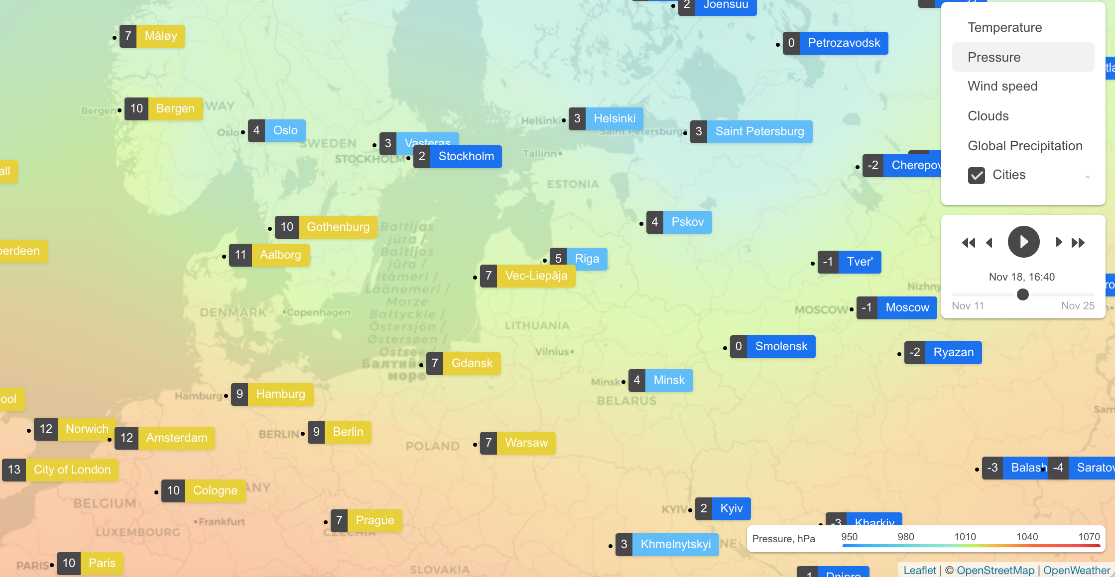 A visual and feature-rich API that gives you weather map tiles for any global location