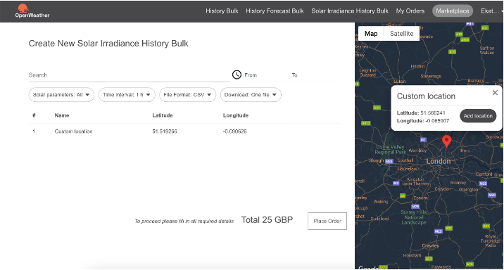 OpenWeather's New Solar Irradiance History Bulk: Easy Access to Historic Solar Data